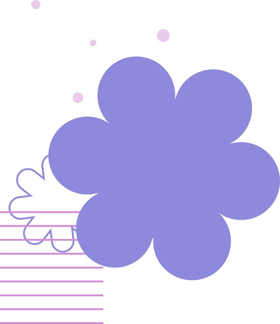 Abstract Lavender Petals on Transparent Background with Pink Details