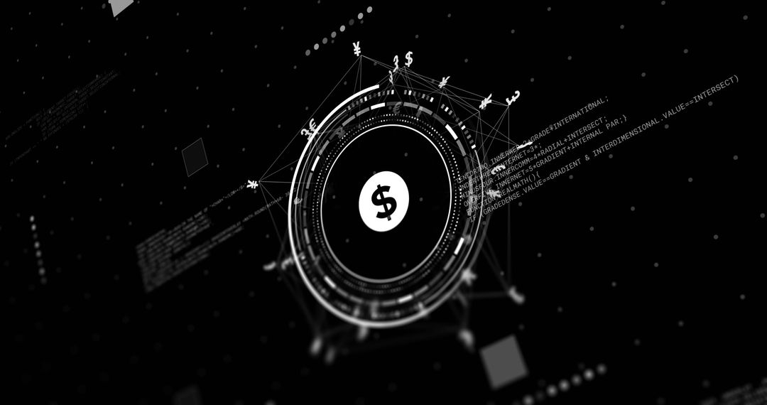 Digital Cryptocurrency Network with Currency Symbols