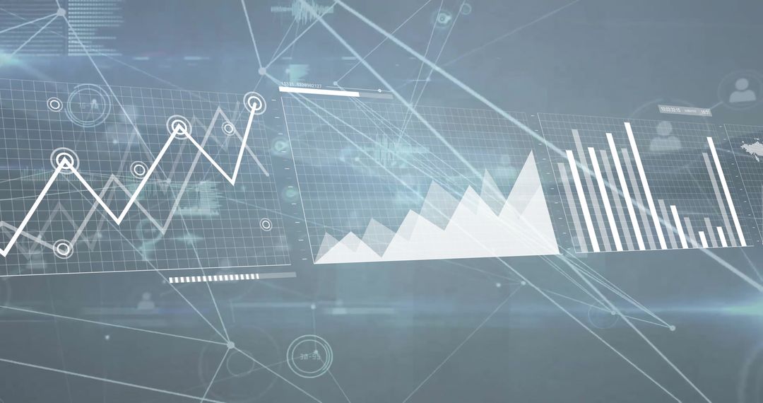 Digital Interface with Data Charts and Graphs Overlay