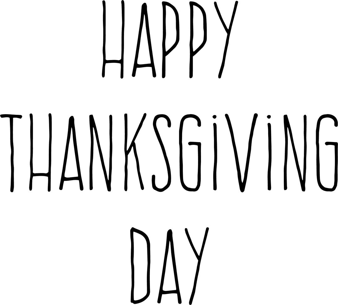 Happy Thanksgiving Day Transparent Festive Greeting Text