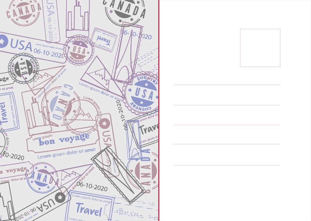 Vibrant Passport Stamps Embodying Travel Wanderlust Adventure