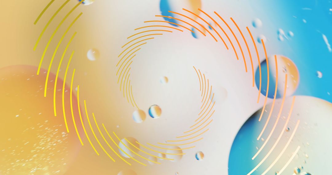 Abstract Liquid Pattern with Vibrant Yellow and Blue Swirls