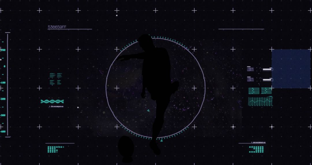 Digital Analysis of Rugby Player with Futuristic UI Elements