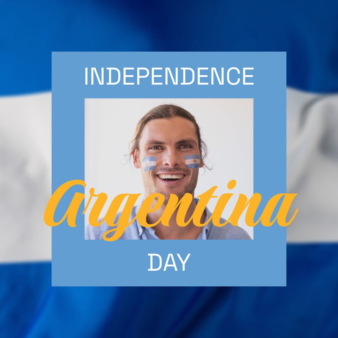 Argentina Independence Day with Smiling Man and Flag Theme