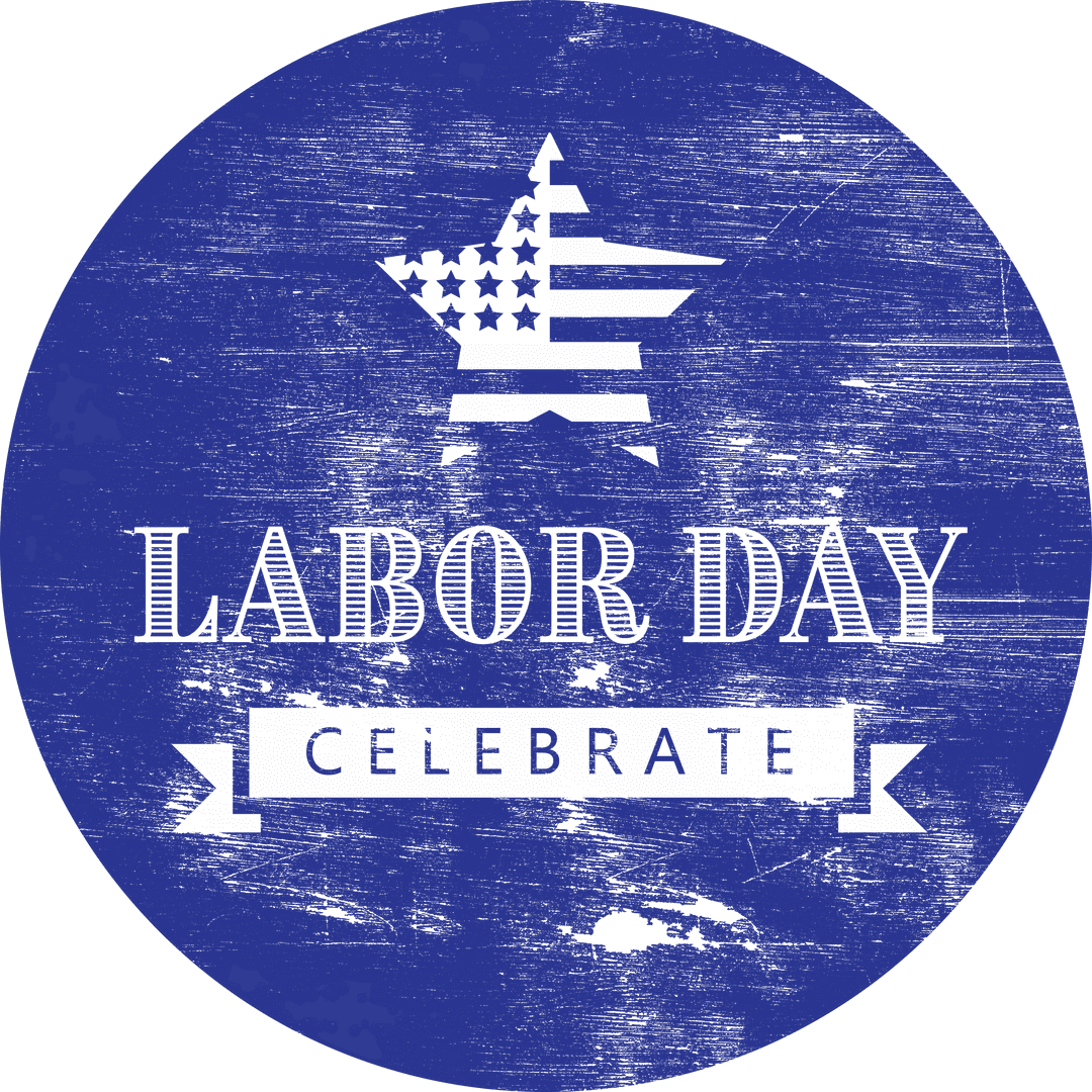 Labor Day Illustrated Symbol on Transparent Background