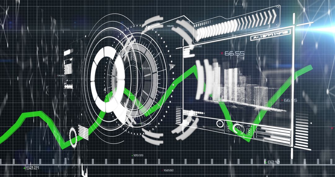 Digital Data Analysis with Green Graph and Analytics Interface - Free Images, Stock Photos and Pictures on Pikwizard.com