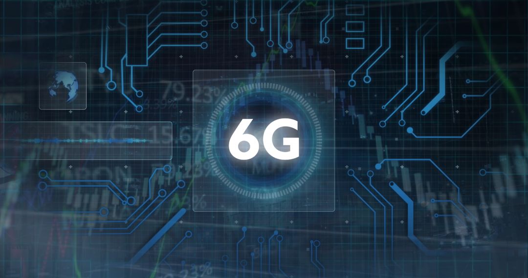 6G Technology on Global Economy and Stock Market Data Background