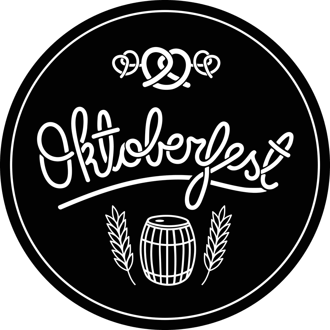 Oktoberfest Celebration Icon with Barrel and Pretzels on Transparent Background