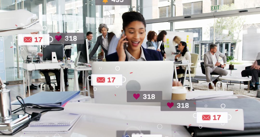 Business Professional Analyzing Social Media Interaction Metrics