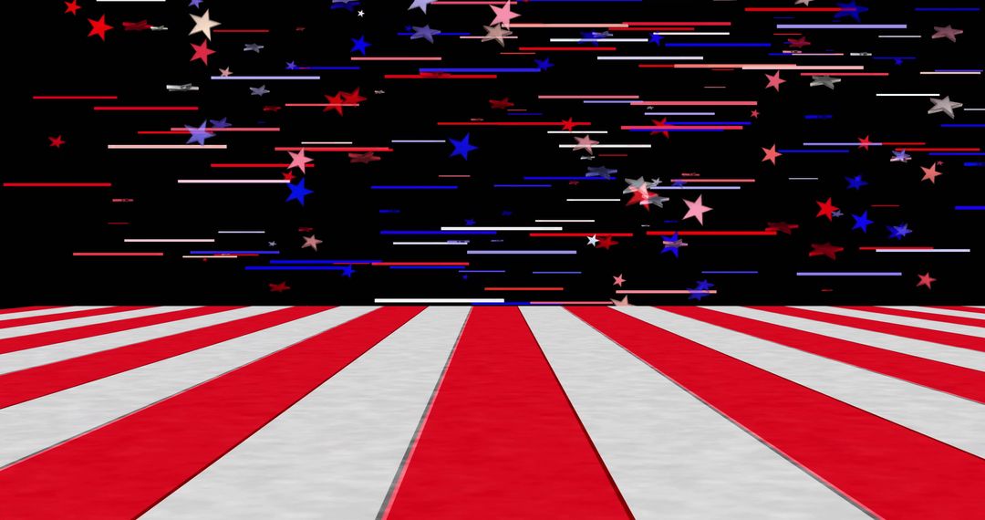 Abstract USA Flag Inspired Stripes and Stars Background
