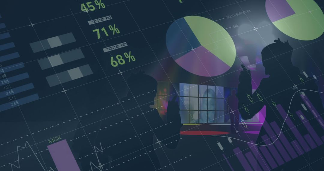 Analyzing Financial Data on Digital Abstract Background with Charts and Graphs - Free Images, Stock Photos and Pictures on Pikwizard.com