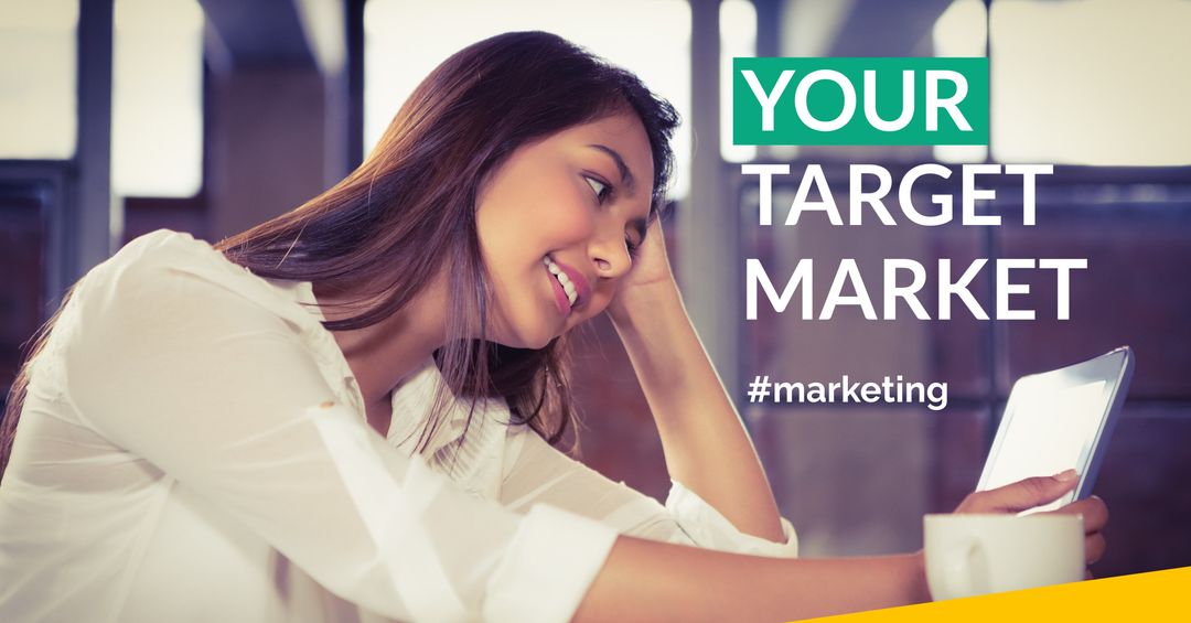 Woman Engaging with Smartphone for Modern Marketing Connection