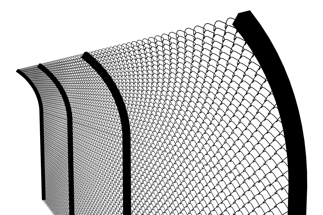 Transparent Silhouette of Chainlink Fence on White Background