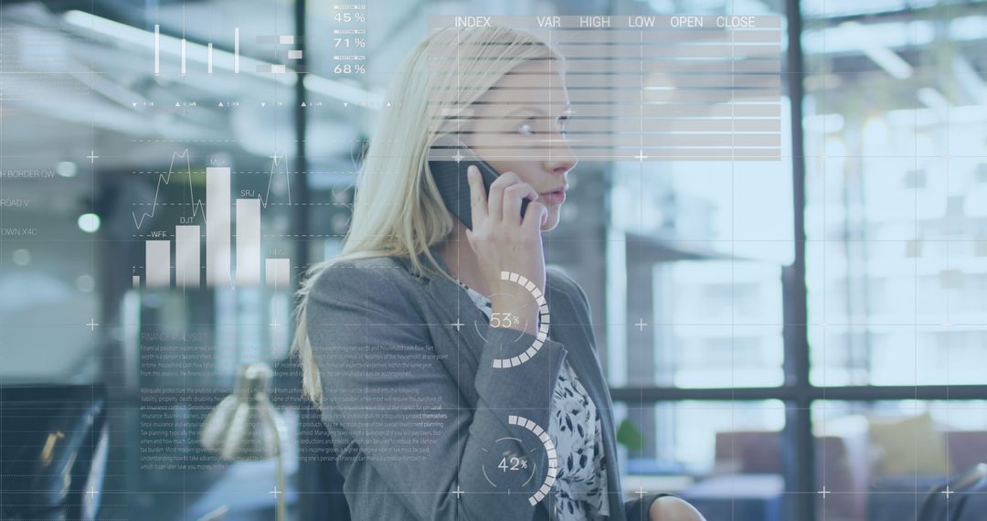 Businesswoman Monitoring Stock Market Data on Phone Call - Free Images, Stock Photos and Pictures on Pikwizard.com