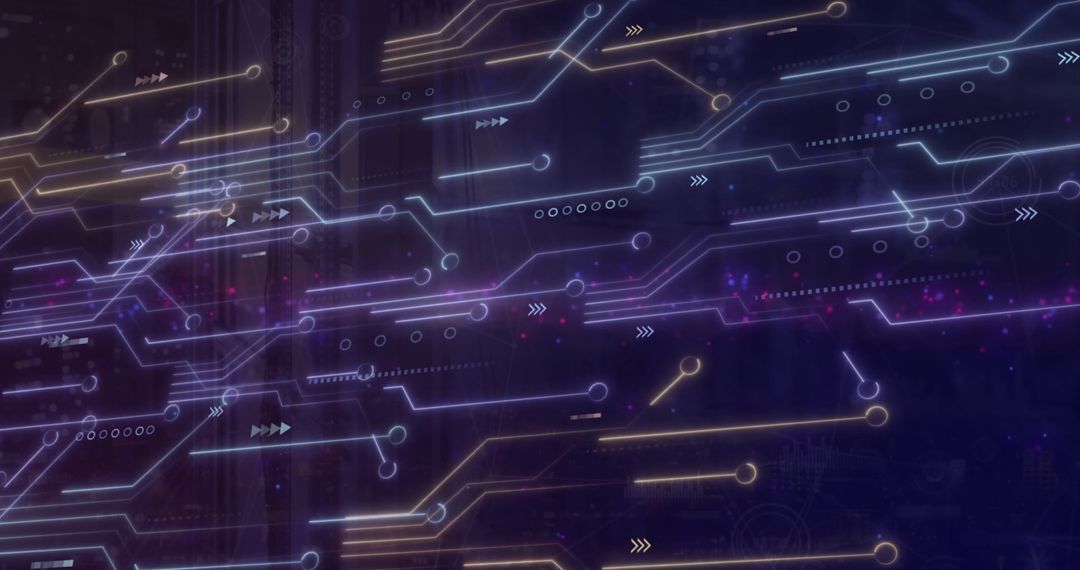 Futuristic Circuit Design Overlay in Digital Tech Environment