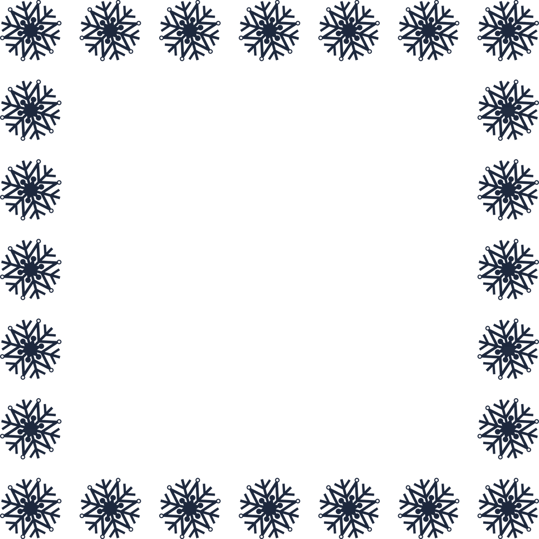 Transparent Frame with Black Snowflakes Vector