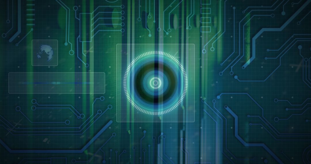 Futuristic Circuit Board and Globe Design