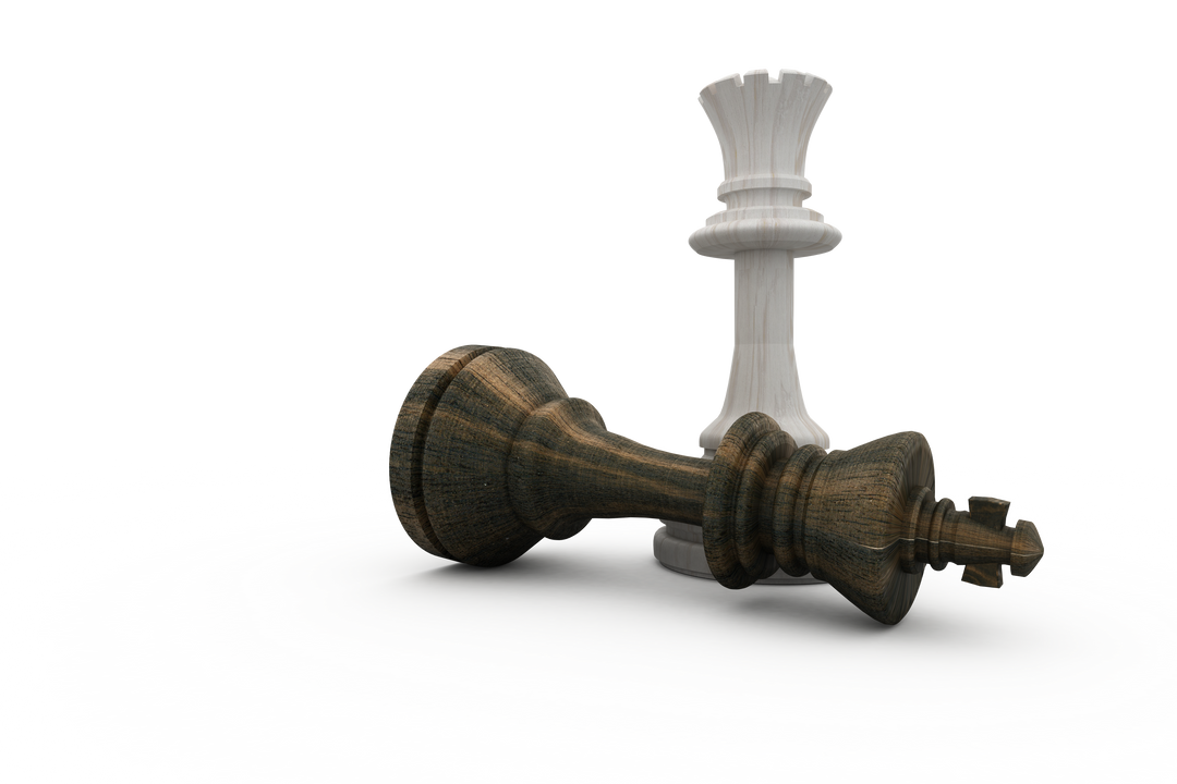 Transparent White Queen Standing Over Fallen Black King Chess Pieces - Download Free Stock Images Pikwizard.com