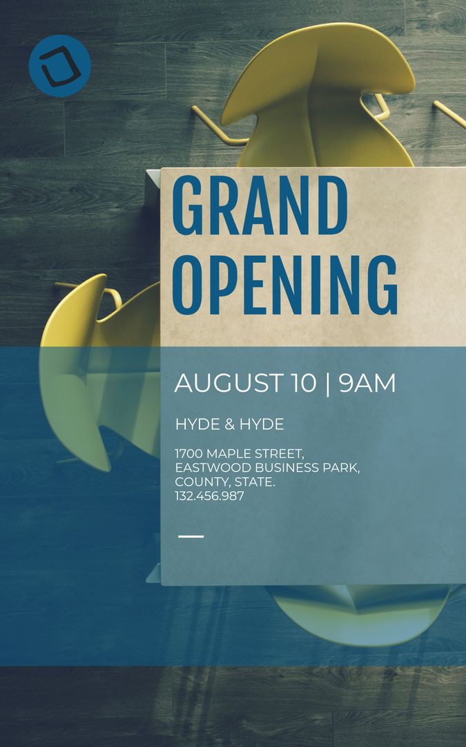 Elegant Grand Opening Flyer with Bold Text and Stylish Background