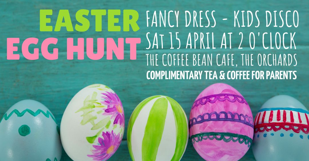Colorful Easter Egg Hunt Announcement with Festive Details