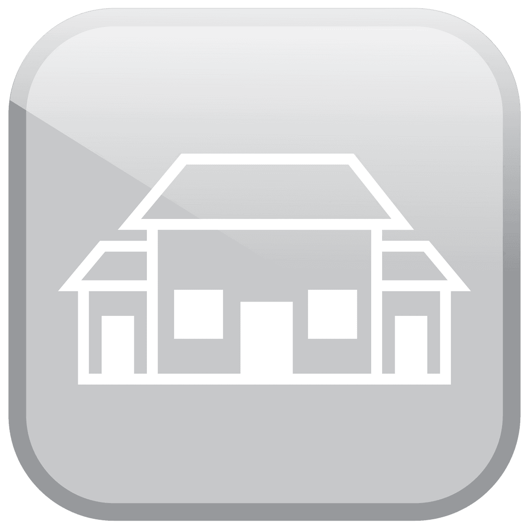 Transparent Minimalist House Icon with Grey Background