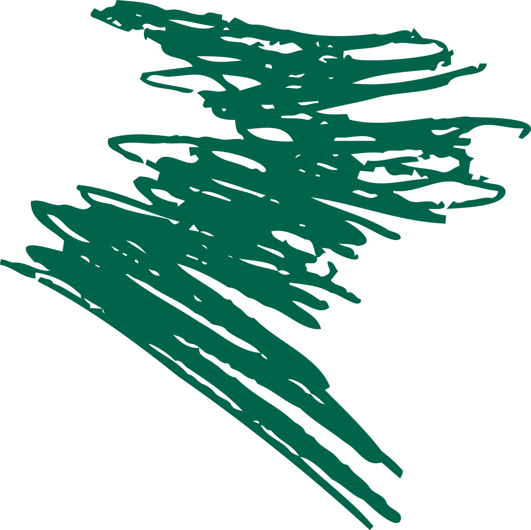 Abstract Green Brush Strokes on Transparent Background