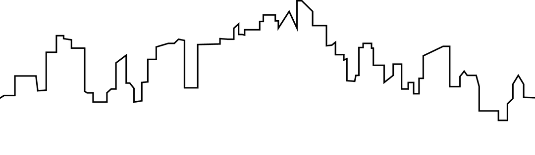 Transparent urban cityscape outline design