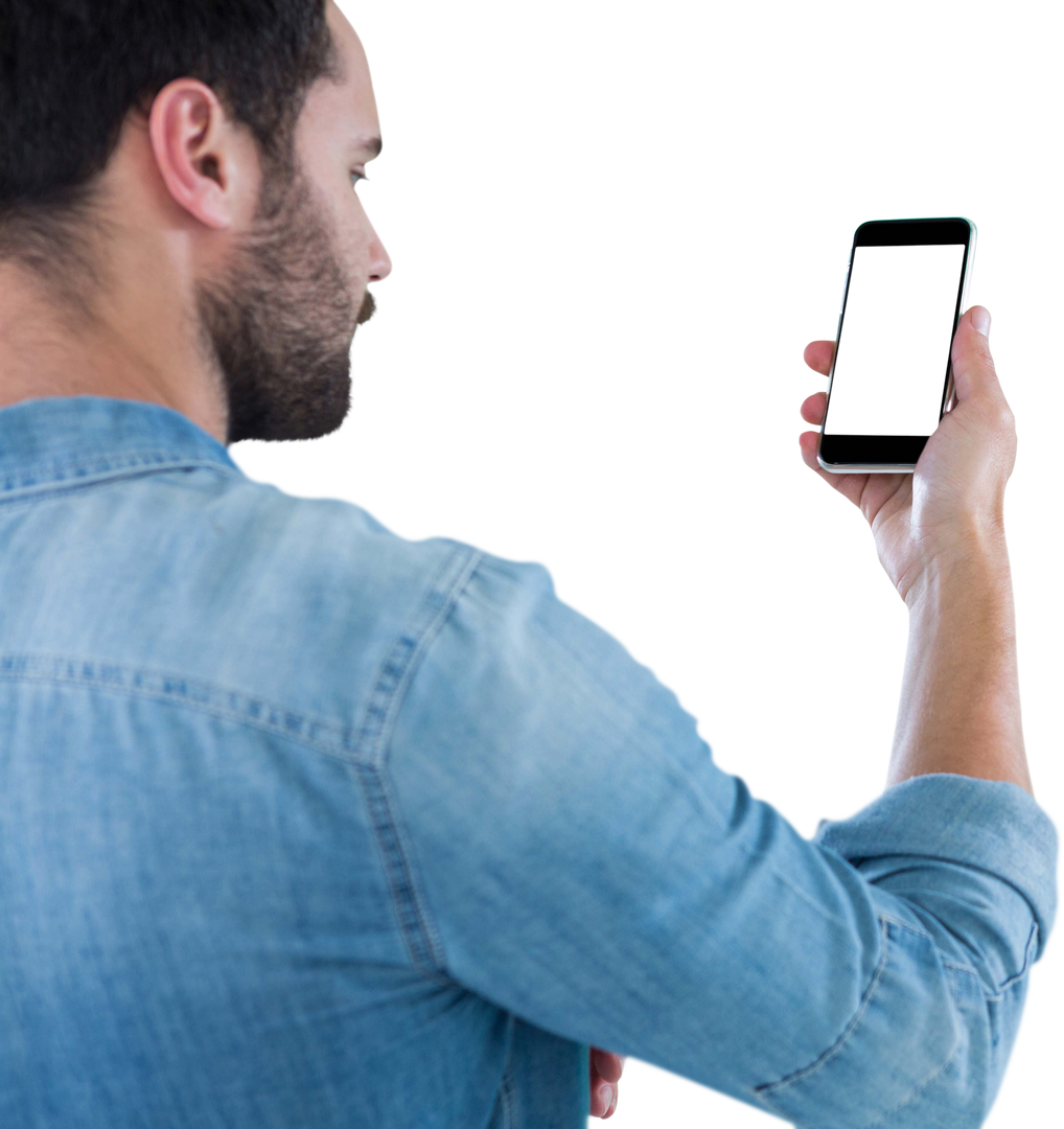 Man Holding Transparent Mobile Phone, Profile View - Download Free Stock Images Pikwizard.com