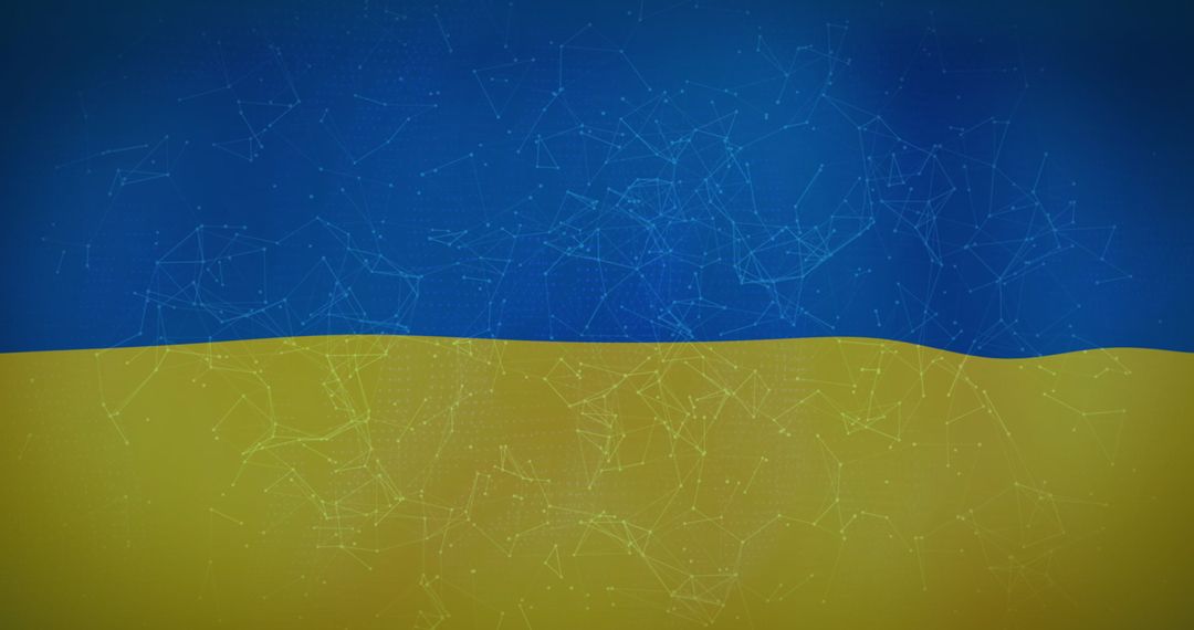 Blockchain Security Concepts Overlaid on Ukraine Flag