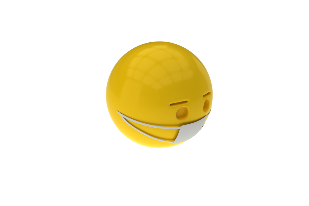 3D Yellow Smiley with Transparent Protective Face Mask - Download Free Stock Images Pikwizard.com