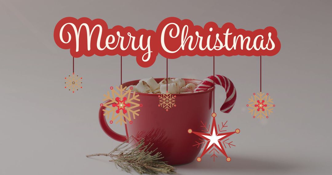 Festive Greeting with Holiday Beverage and Decorations