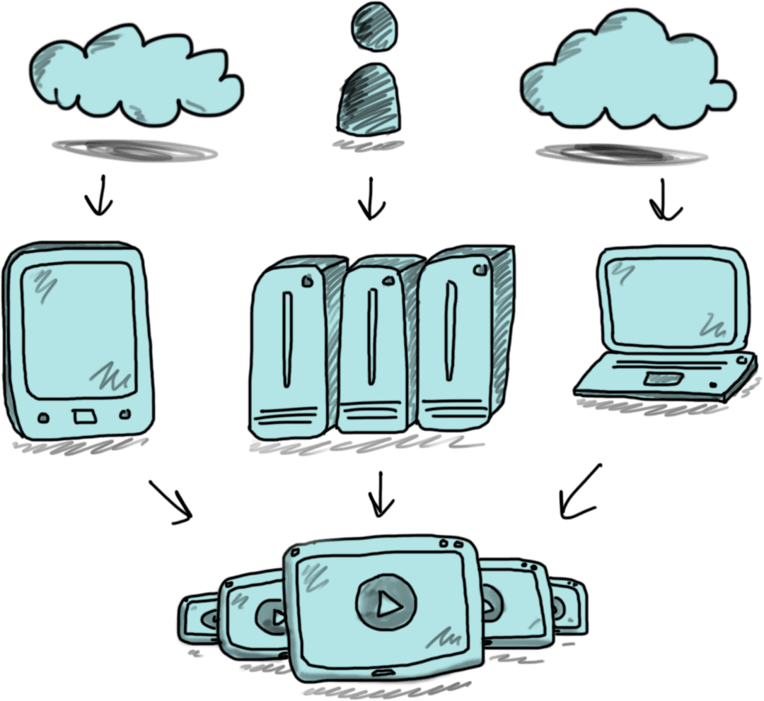 Transparent Digital Cloud Computing Network Symbols