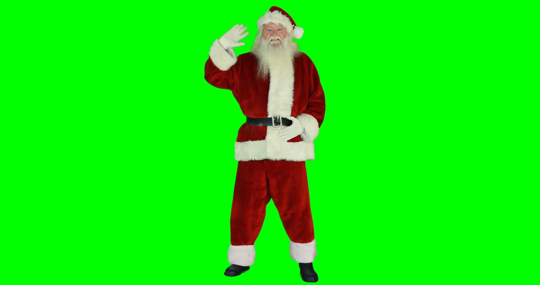 Santa Claus Waving on Green Screen Background - Free Images, Stock Photos and Pictures on Pikwizard.com
