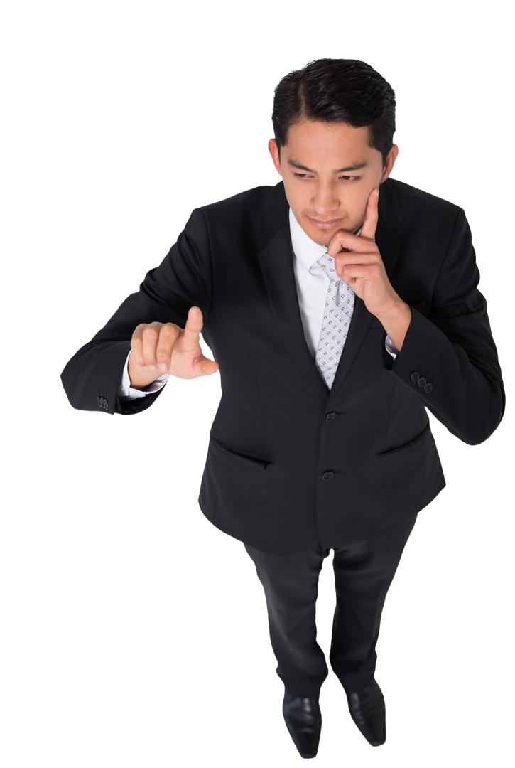 Biracial Businessman Touching Transparent Abstract Interface - Download Free Stock Images Pikwizard.com