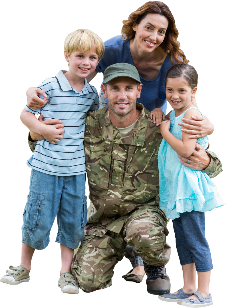 Transparent Military Father Hugging Family - Download Free Stock Images Pikwizard.com