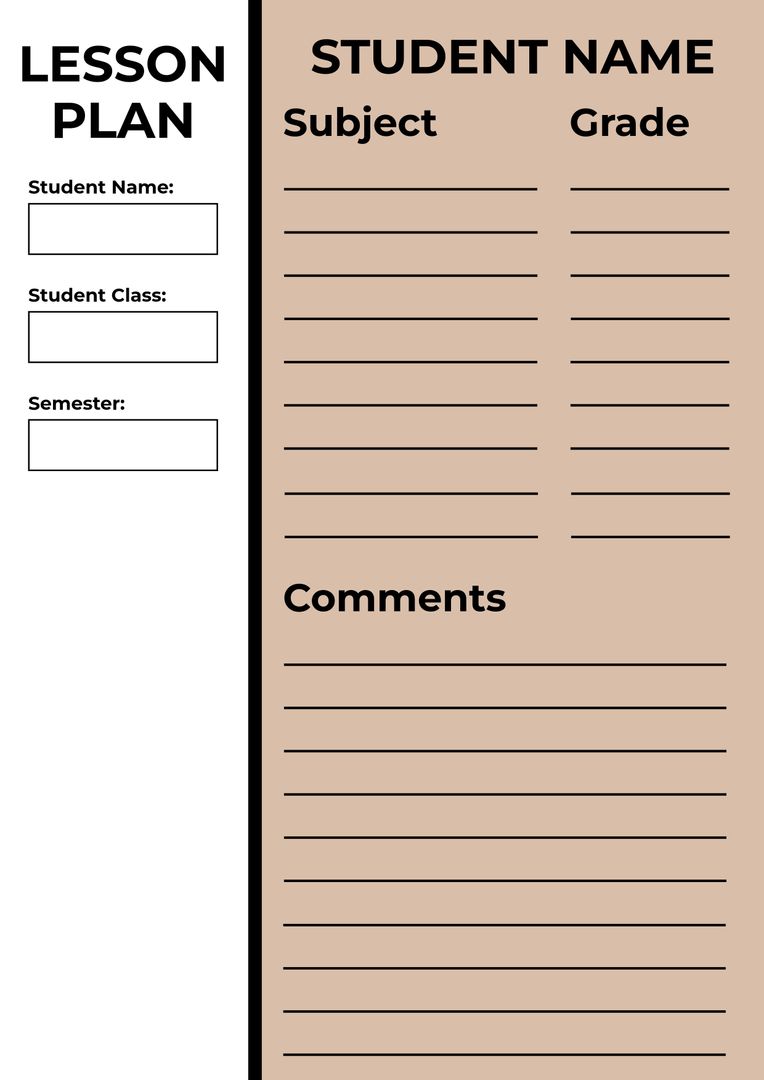 Lesson Plan Template for Educators and Social Planners - Download Free Stock Templates Pikwizard.com