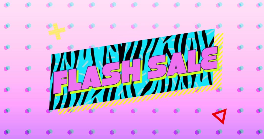 Retro Style Flash Sale Banner with Vibrant Colors and Patterns - Free Images, Stock Photos and Pictures on Pikwizard.com