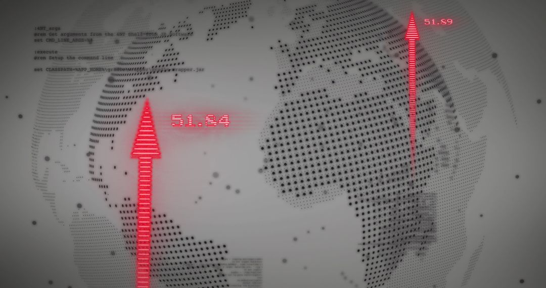 Global Financial Data Visualization with Rising Arrows