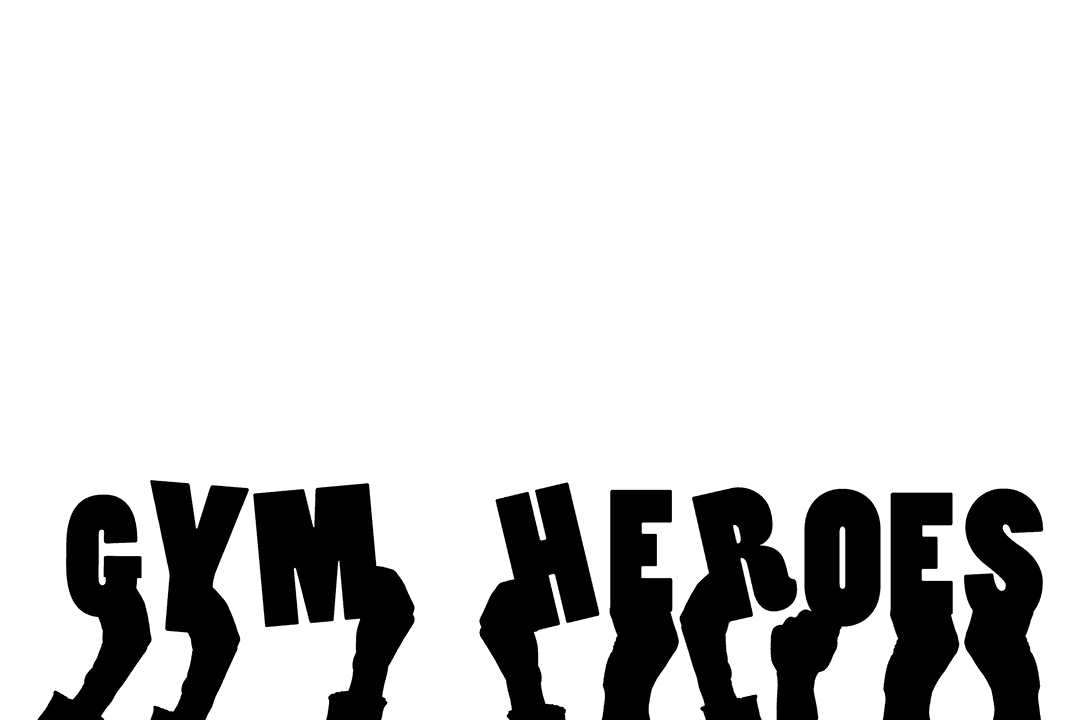 Digital Illustration of Hands with 'Gym Heroes' on Transparent Background