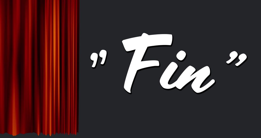 Classic Cinema Style Fin Text with Red Curtain - Free Images, Stock Photos and Pictures on Pikwizard.com