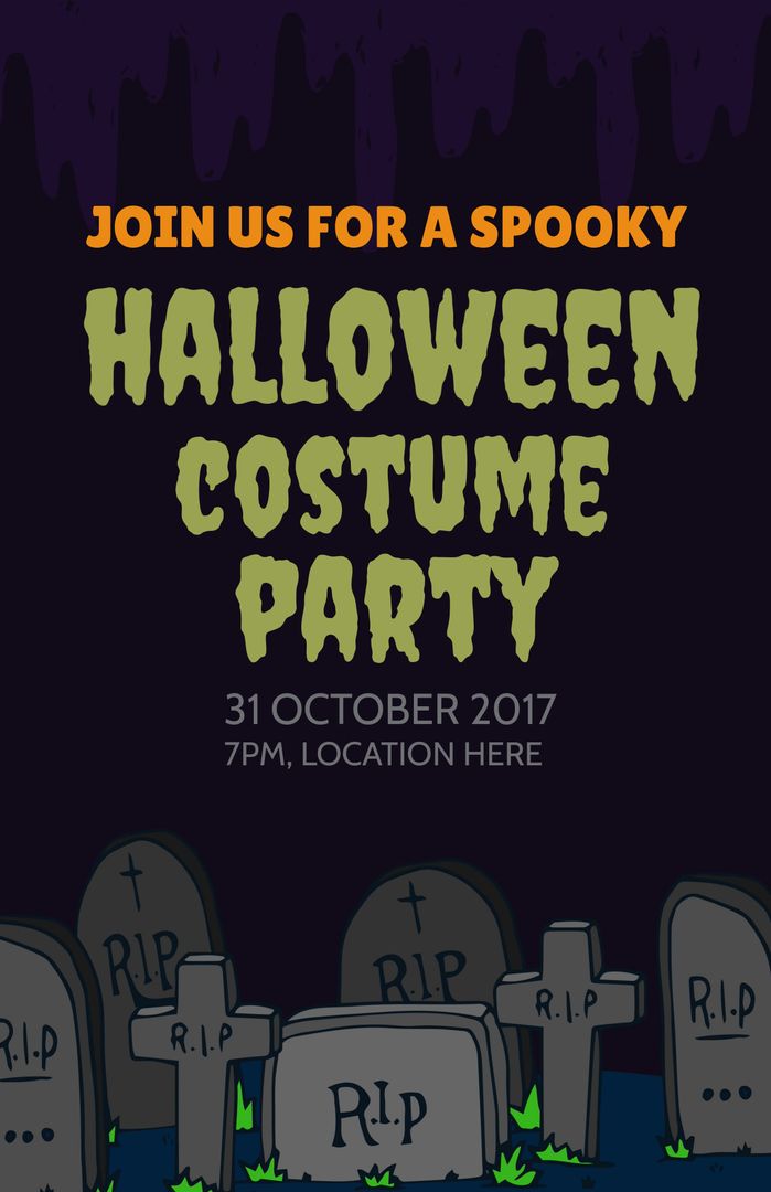 Creepy Graveyard Halloween Party Invitation