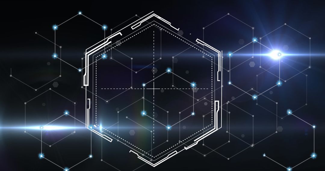 Futuristic Hexagonal Digital Network Interface