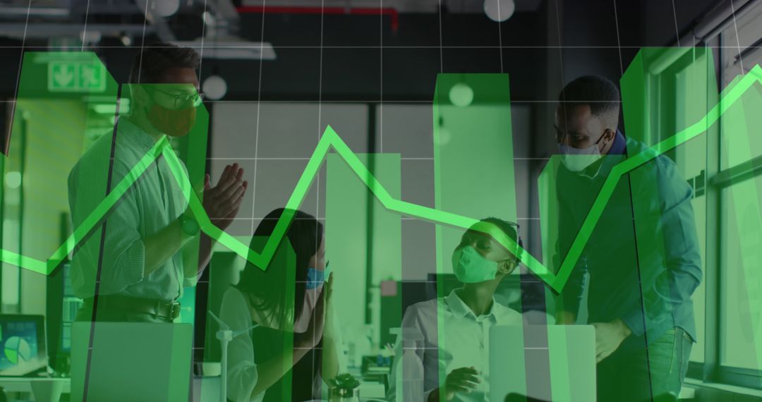 Financial Data Processing in Modern Office with Diverse Business Team