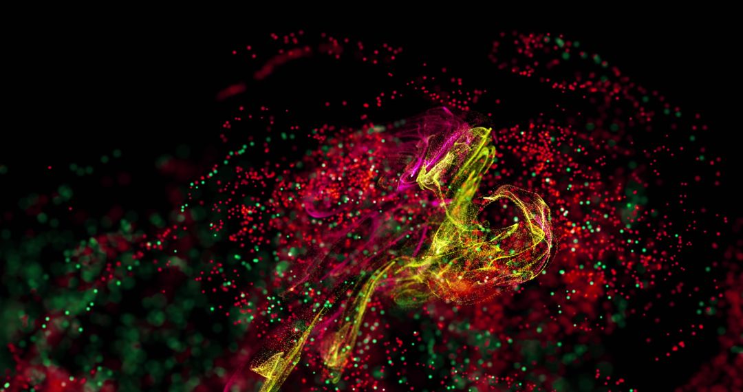 Vibrant Abstract Particle Pattern with Swirling Colors