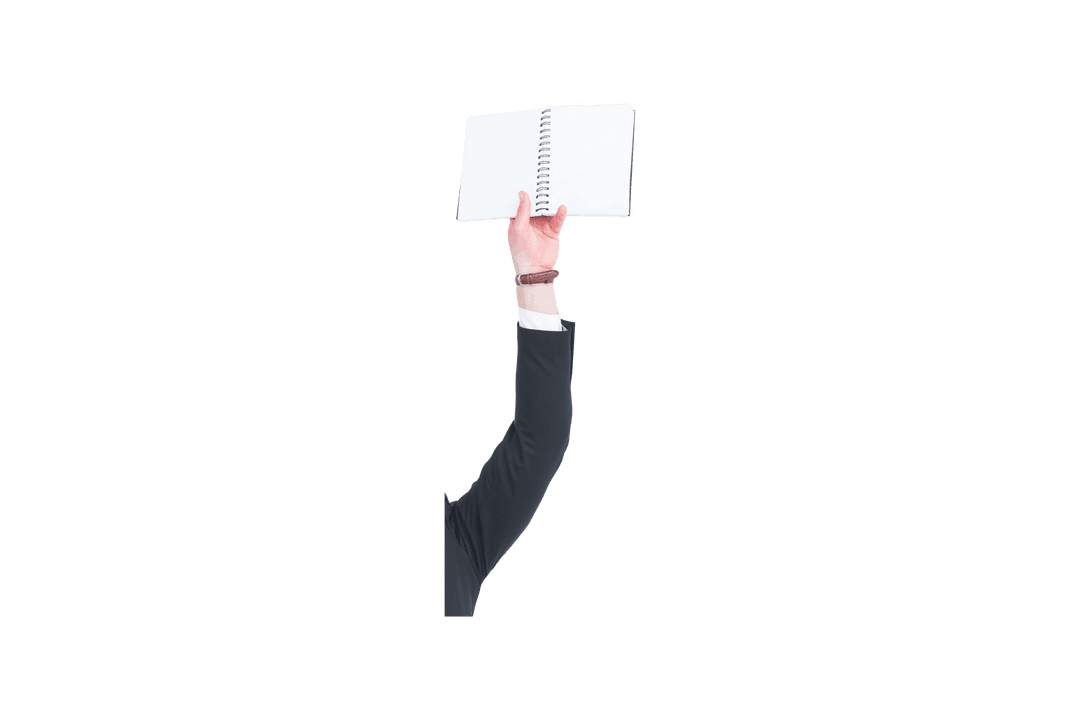 Transparent Arm Raising Blank Notebook Illustration