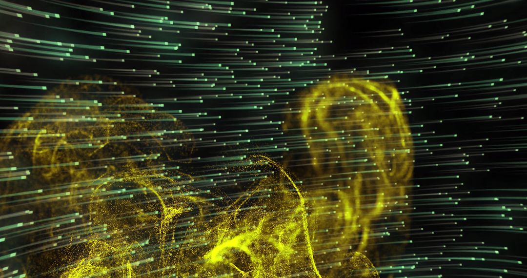 Abstract Glowing Yellow Light Trails in Motion