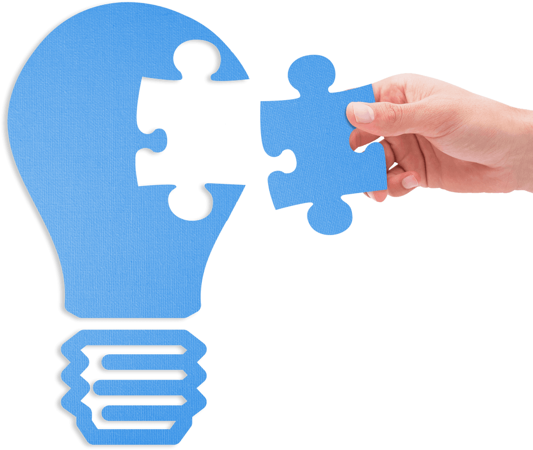 Transparent Light Bulb Puzzle Piece Symbolizes Innovation