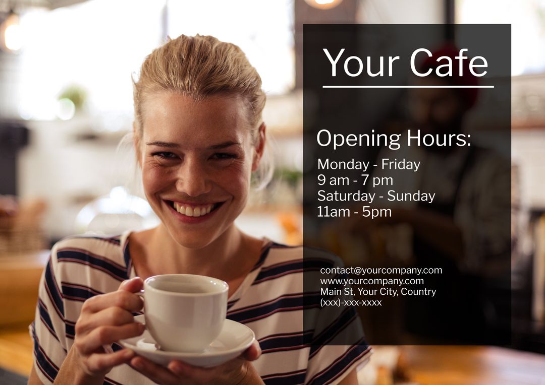 Smiling Barista Presents Fresh Coffee in Cozy Cafe Setting
