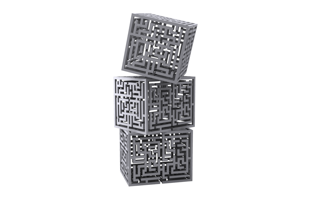 stacking labyrinth pattern cubes on transparent background - Download Free Stock Images Pikwizard.com