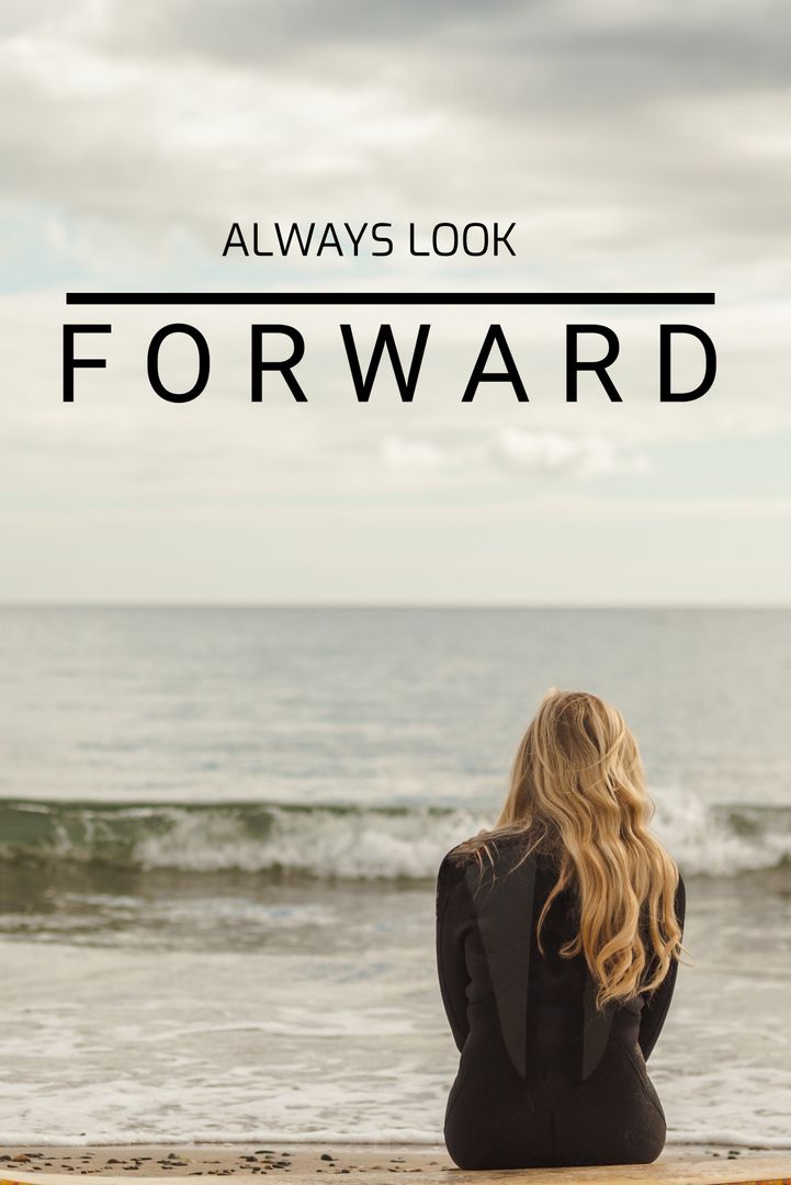 Woman's Contemplative Sea Gaze for Inspirational Growth